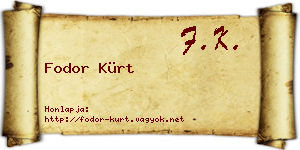 Fodor Kürt névjegykártya